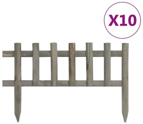 vidaXL Borduri de gazon,10 buc., 4,4 m, lemn de brad
