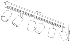 Spot TERRA 6xGU10/8W/230V alb