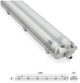 Corp de iluminat LED fluorescent industrial T8 2xG13/18W/230V 6500K IP65