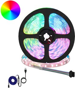 vidaXL Bandă LED 12 pcs Negru și transparent 5100 mm Cupru și Plastic