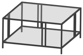 Măsuță de cafea Uranus Black cu sticlătransparentă