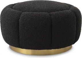 Taburete ottoman design elegant LUX Inger, boucle negru 115778 HZ
