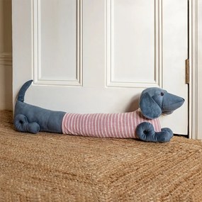 Protecție anti-curent pentru ușă roz-gri 17x76 cm Sausage Dog – Rex London