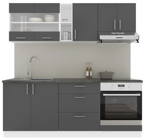 Set Bucatarie Karo V12, Antracit/Alb, Blat Thermo 28 mm, L 200 cm