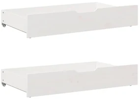 vidaXL Sertare de pat, 2 buc., 90x55x17 cm, alb, lemn masiv de pin