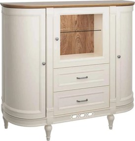 Bufet lemn masiv crem Provence -Natur, 134 × 40 × 117 cm
