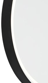 Oglindă de baie neagră cu LED, cu dimmer în 3 trepte cu atingere ovală - Miral