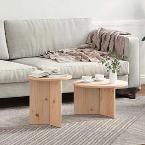 vidaXL Set de măsuțe de cafea 2 pcs natural 49 x 49 x 28 cm