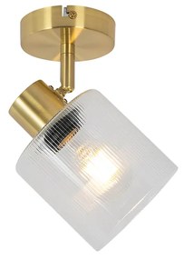 Spot de tavan Art Deco auriu cu sticlă reglabilă - Laura