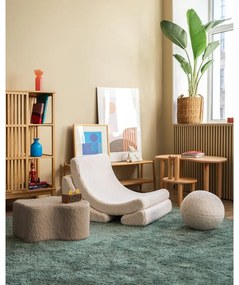 Puf de copii maro deschis cu tapițerie din țesătură bouclé Cloud – Wigiwama