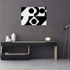 Tablou pe sticlă - Abstracție geometrică N⁰1 (70x50 cm)