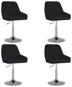 3085142 vidaXL Scaune de bucătărie pivotante, 4 buc., negru, material textil
