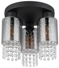 Plafoniera 3L design modern Backey negru, fumuriu