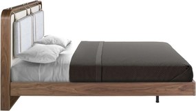 Pat dublu tapitat design LUX Walnut Veneer 160x200cm