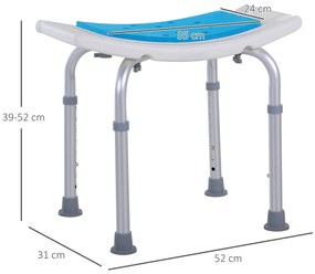 Scaun dus HOMCOM, aluminiu, antiderapant, inaltime reglabila | Aosom Romania