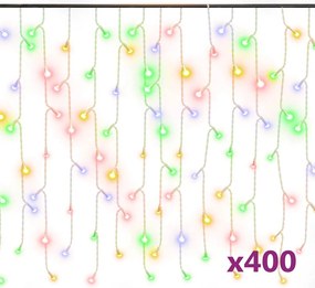 vidaXL Lumini de perdea tip gheață 400 LED-uri colorate 8 funcții 10 m