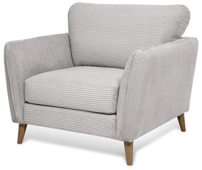 Fotoliu gri deschis cu tapițerie din catifea reiată Paris – Scandic