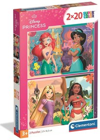 Prințesele Disney Puzzle Clementoni de 2x20 piese
