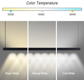 Immax NEO 07307L-LED MADEIRA – lampă suspendată pe cablu, reglabilă, 33W/230V, Wi‑Fi Tuya, 152 cm, neagră