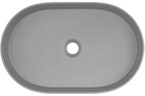 Lavoar pe blat compozit gri Deante Silia, oval, 55 cm Gri mat