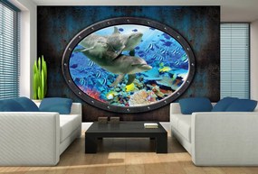 Fototapet - Delfin în aquariu (254x184 cm)