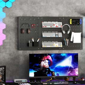 Organizator metalic pentru scule cu 9 compartimente și cârlige