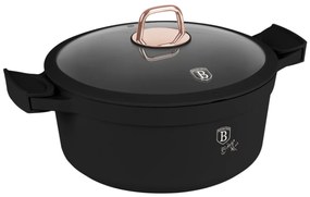 Oala cu capac si manere de silicon detasabile 28 cm, 6,6 L Black Rose Berlinger Haus BH 7784, antiaderenta, negru, titan