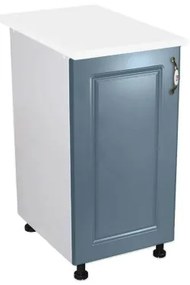 Corp inferior cu 1 Usa Zebra, Alb / MDF Albastru, si blat Alb 40 x 85 x 60