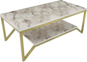 Masuta cafea Flora, auriu/bej, PAL, 120x60x46 cm