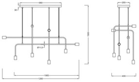 Lustră pe cablu CONNOR 8xE27/10W/230V Trio
