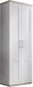 Dulap PROVENSAL, alb/stejar San Remo, DTD laminat, cu 2 usi, 76x39x201