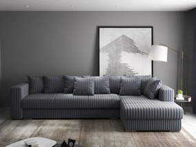 Colțar extensibil dumonde cu ladă de depozitare si sezut confortabil din spuma high-density, Gloria Ambience Gri 320x183 cm