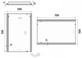 Oglindă LED retroiluminată pentru baie NIMCO ZP 11001 6500K 70x50 cm IP44