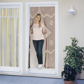 Draperie în culoare naturală din bambus 90x200 cm cu prindere la ușă Rhombus – Maximex