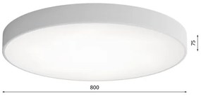 Plafonieră LED CLEO 96W 230V 3000K, Ø 80 cm, gri