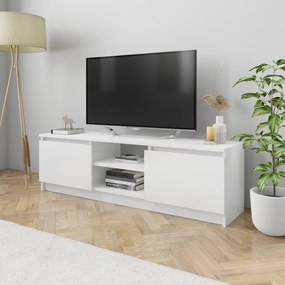 800573 vidaXL Dulap TV, alb extralucios, 120x30x35,5 cm, lemn prelucrat