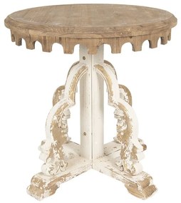 Măsuță laterală rotundă, shabby chic, cu finisaj antichizat, Éléonore