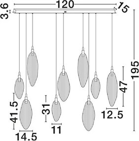 Lustra LED suspendata design decorativ SERIQ L-120cm