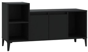 821181 vidaXL Comodă TV, negru, 100x35x55 cm, lemn prelucrat