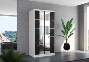 Dulap cu usi glisante si oglinda 100x200 cm, Ksawer, ADRK Furniture (Culoare: Ciocolata)