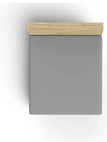 Cearceaf gri închis din bumbac cu elastic 140x200 cm – Mijolnir