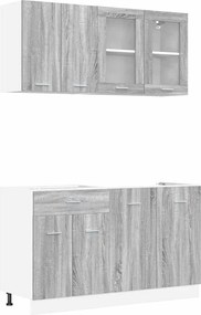 vidaXL Set dulapuri de bucătărie cu sertar Lyon 4 pcs sonoma gri