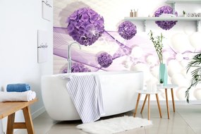 Tapet flori cu fundal abstract