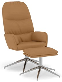 3097376 vidaXL Scaun relaxare cu taburet, gri taupe, imitație piele întoarsă