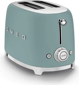 Prajitor de paine SMEG 50's Style TSF01EGMEU, 950 W, 2 felii, 6 trepte, Tava pentru firimituri, Cablu integrat, Otel inoxidabil, Verde smarald