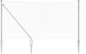 vidaXL Stâlp de gard. Argintiu 10 x 1 m (plasă de 40 x 40 mm) Oțel