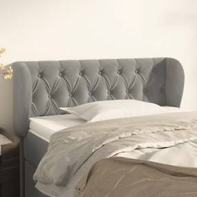 vidaXL Tăblie de pat cu aripioare gri deschis 93x23x78/88 cm catifea