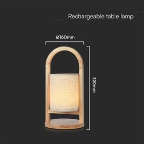 Lampă de birou LED tactilă, încărcabilă, dimabilă, 1,5W, 3000K, 1800 mAh, bej