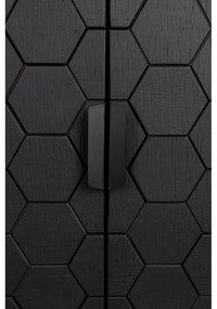 Comodă neagră joasă din lemn de pin 140x58 cm Linc – White Label