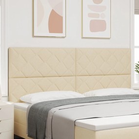 vidaXL Tăblie crem cu design în blocuri de diamant, 200 cm, din material textil
